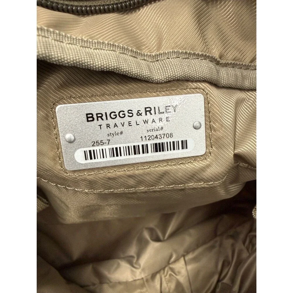 Briggs & Riley Travelware Large Shopping Tote Bag Olive Green Tan 255-7